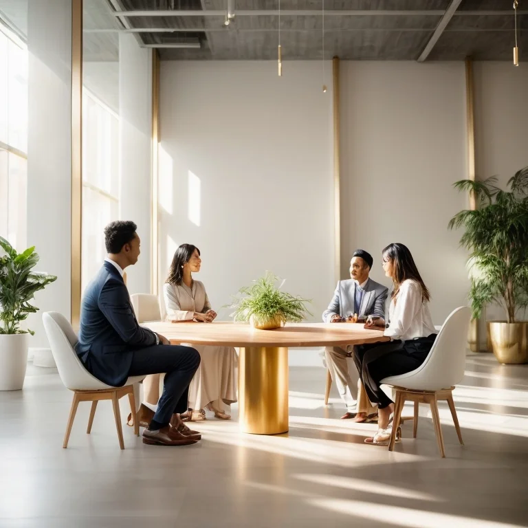 Grupo de emprendedores meditando